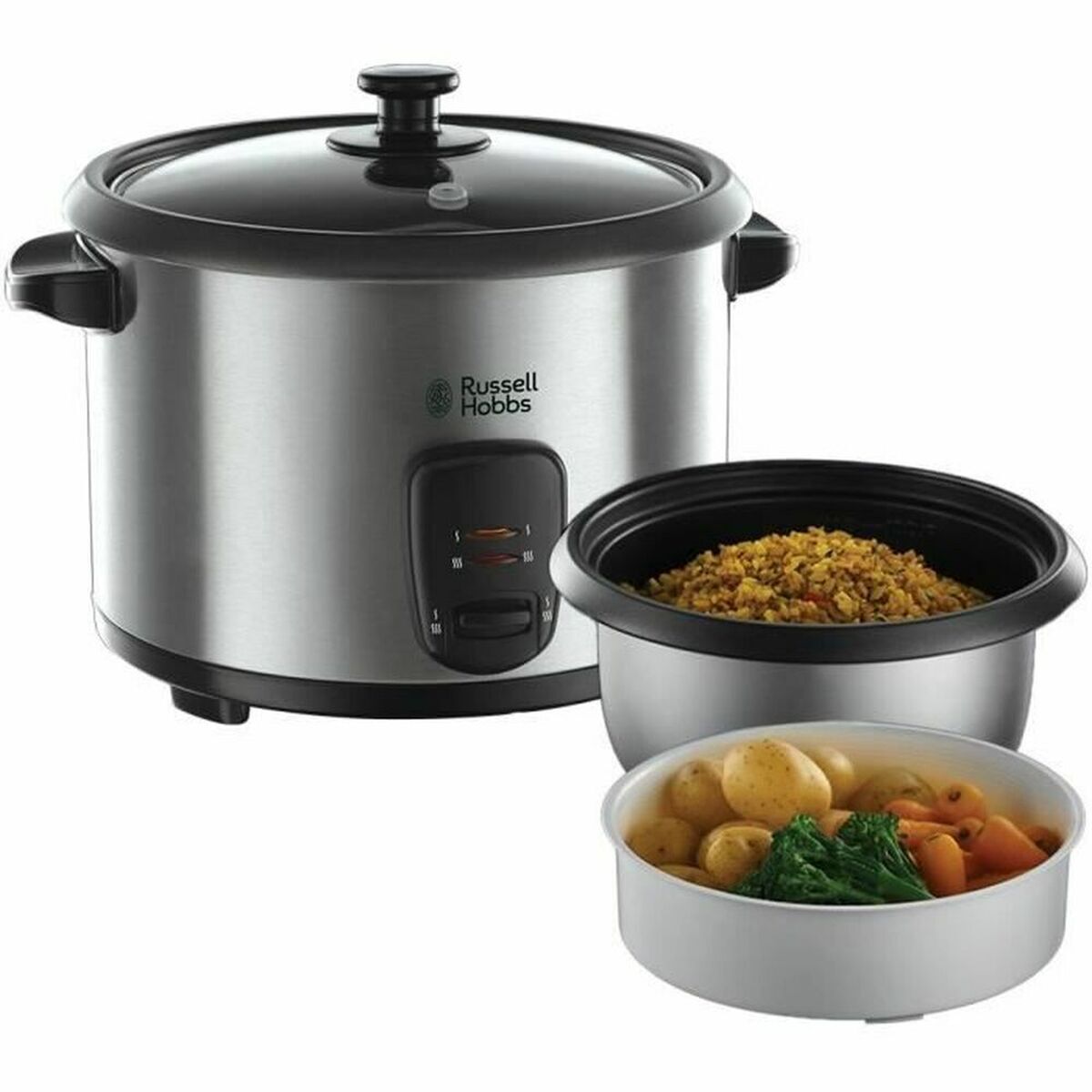 Cuiseur à riz Russell Hobbs 19750-56 Gris Acier inoxydable 700 W 1,8 L (Reconditionné B)