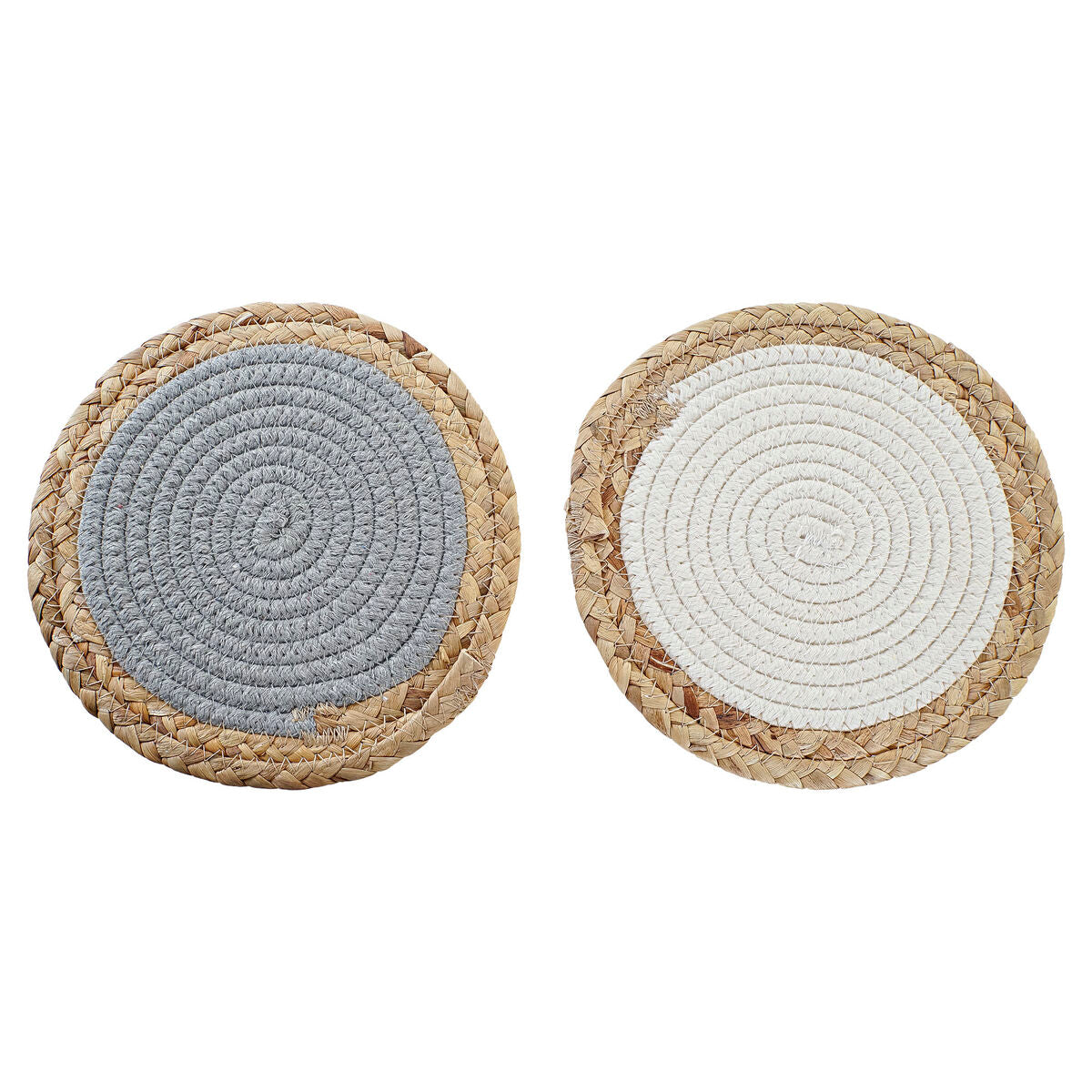 Dessous de plat DKD Home Decor Individuel Coton Fibre 20 x 20 cm (2 Unités)