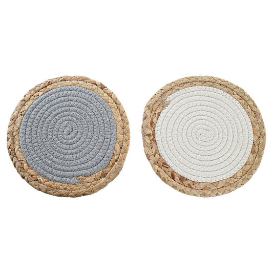 Dessous de plat DKD Home Decor Individuel Coton Fibre 20 x 20 cm (2 Unités)