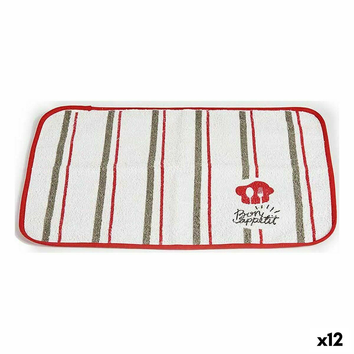 Dessous de plat Kinvara Bon Appetit Blanc Rouge 33 x 48 cm (12 Unités)
