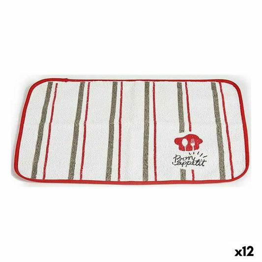 Dessous de plat Kinvara Bon Appetit Blanc Rouge 33 x 48 cm (12 Unités)