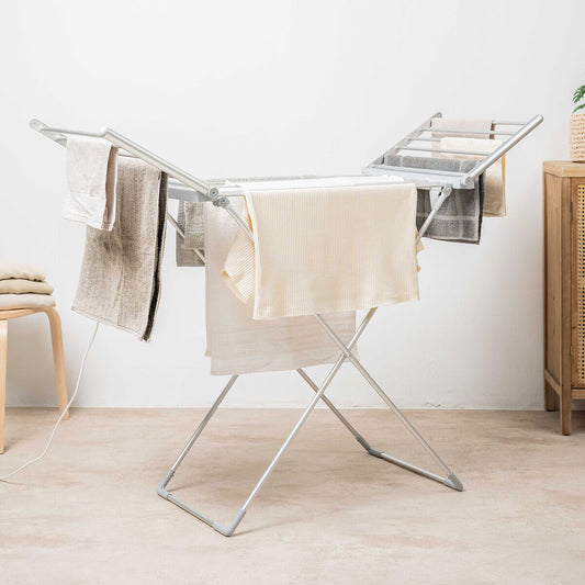 Étendoir Électrique Pliable InnovaGoods — Séchage Rapide, Écran Tactile, 20 Barres