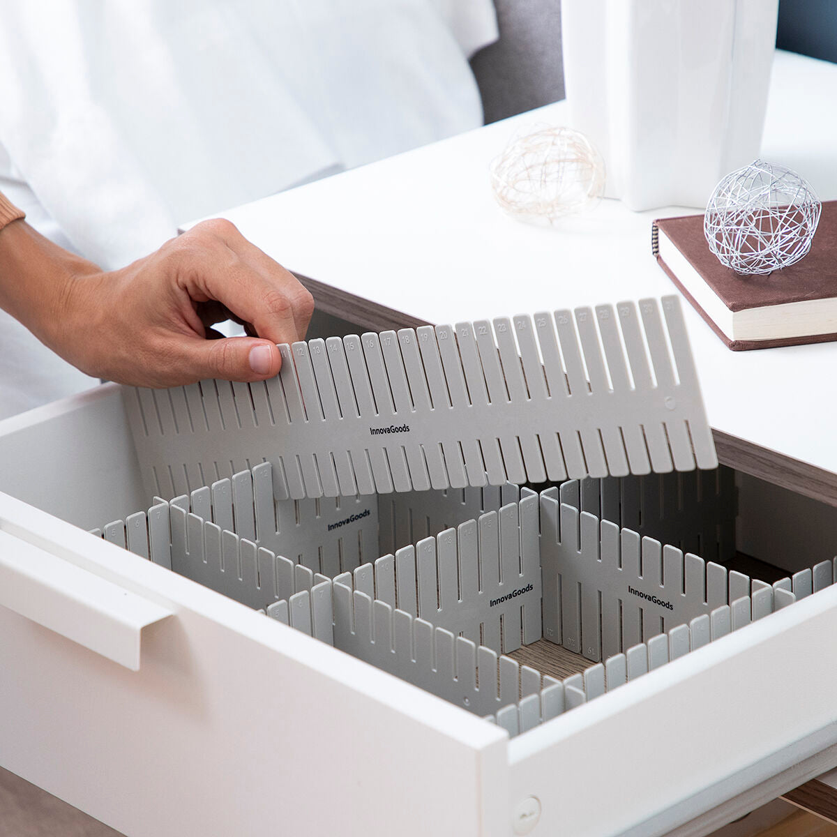 Set 16 Organisateurs de Tiroirs Réglables Condor — Rangement Modulable