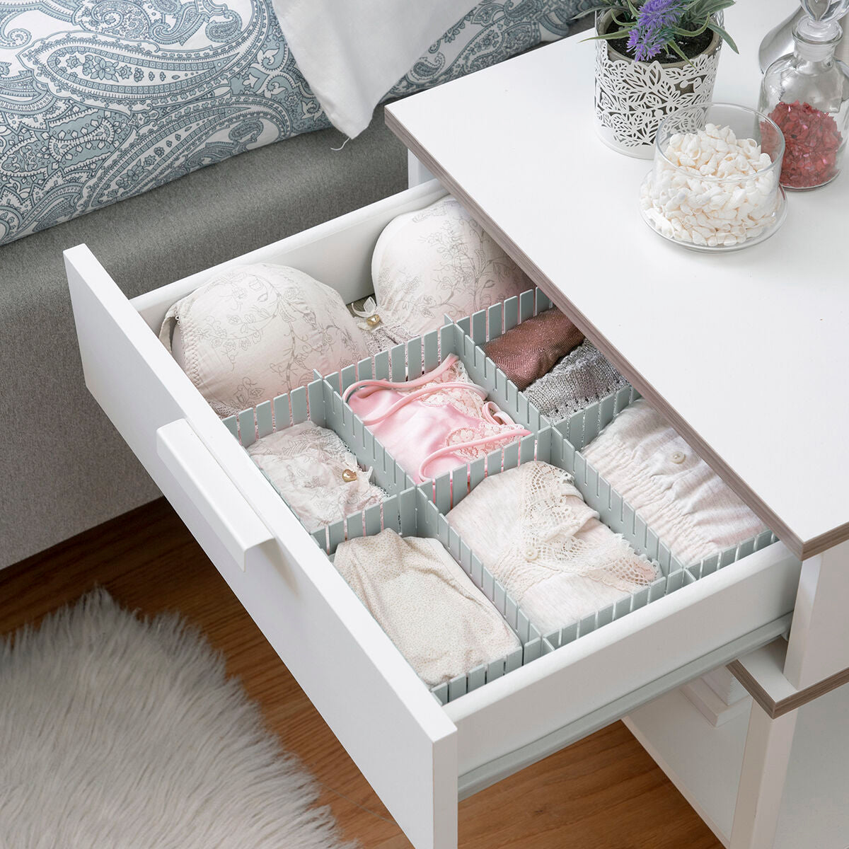 Set 16 Organisateurs de Tiroirs Réglables Condor — Rangement Modulable