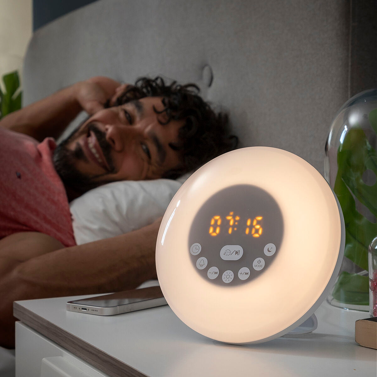 Réveil Matin Rechargeable avec Enceinte Sunrilk InnovaGoods