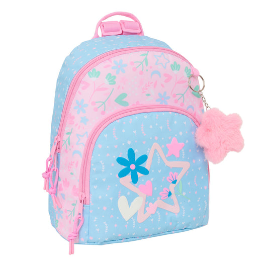Sac à Dos BlackFit8 Smile Rose et Bleu Clair — Mini