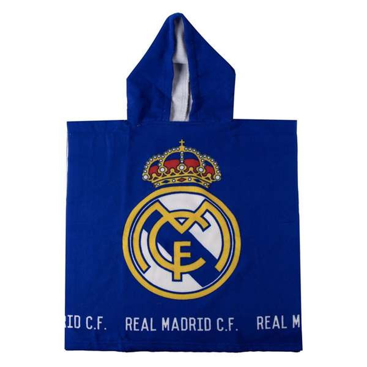 Serviette poncho avec capuche Real Madrid C.F. Bleu 55 x 77 cm